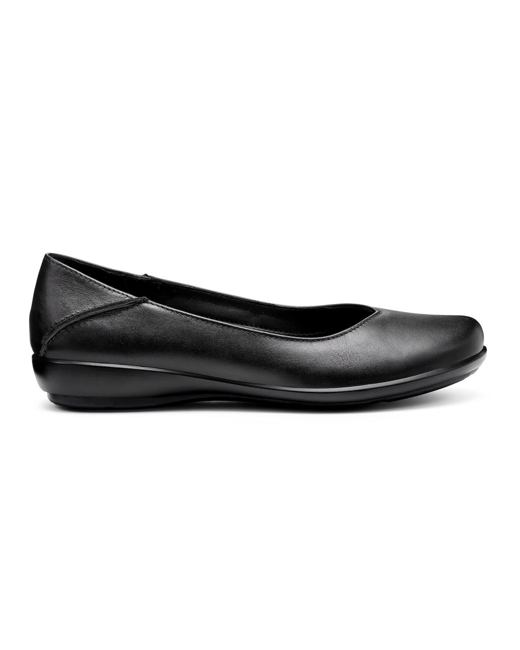Hotter Black Birdie Ballerina Pumps Standard Fit