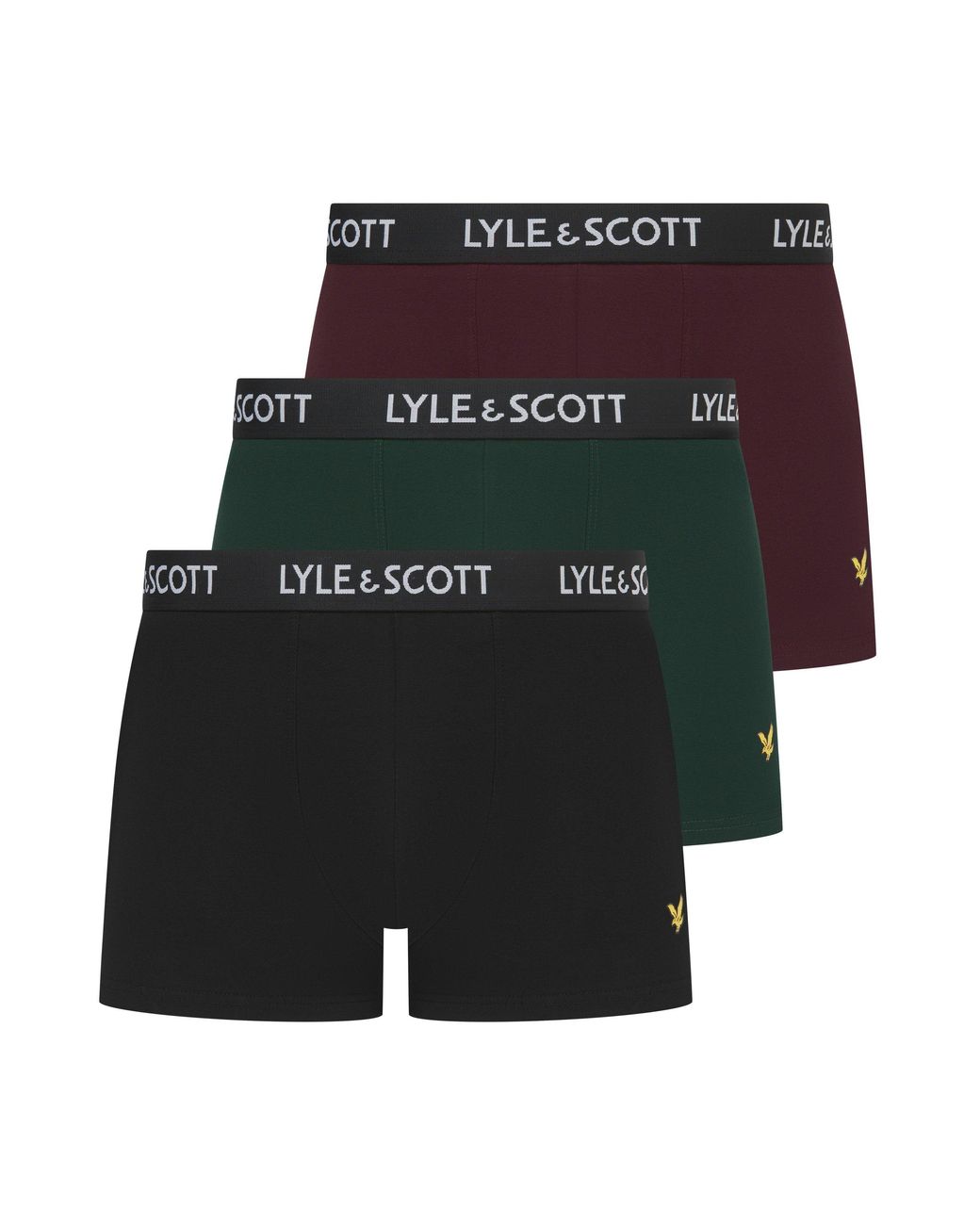 Lyle & Scott Black Lyle 3 Pack Trunk for men