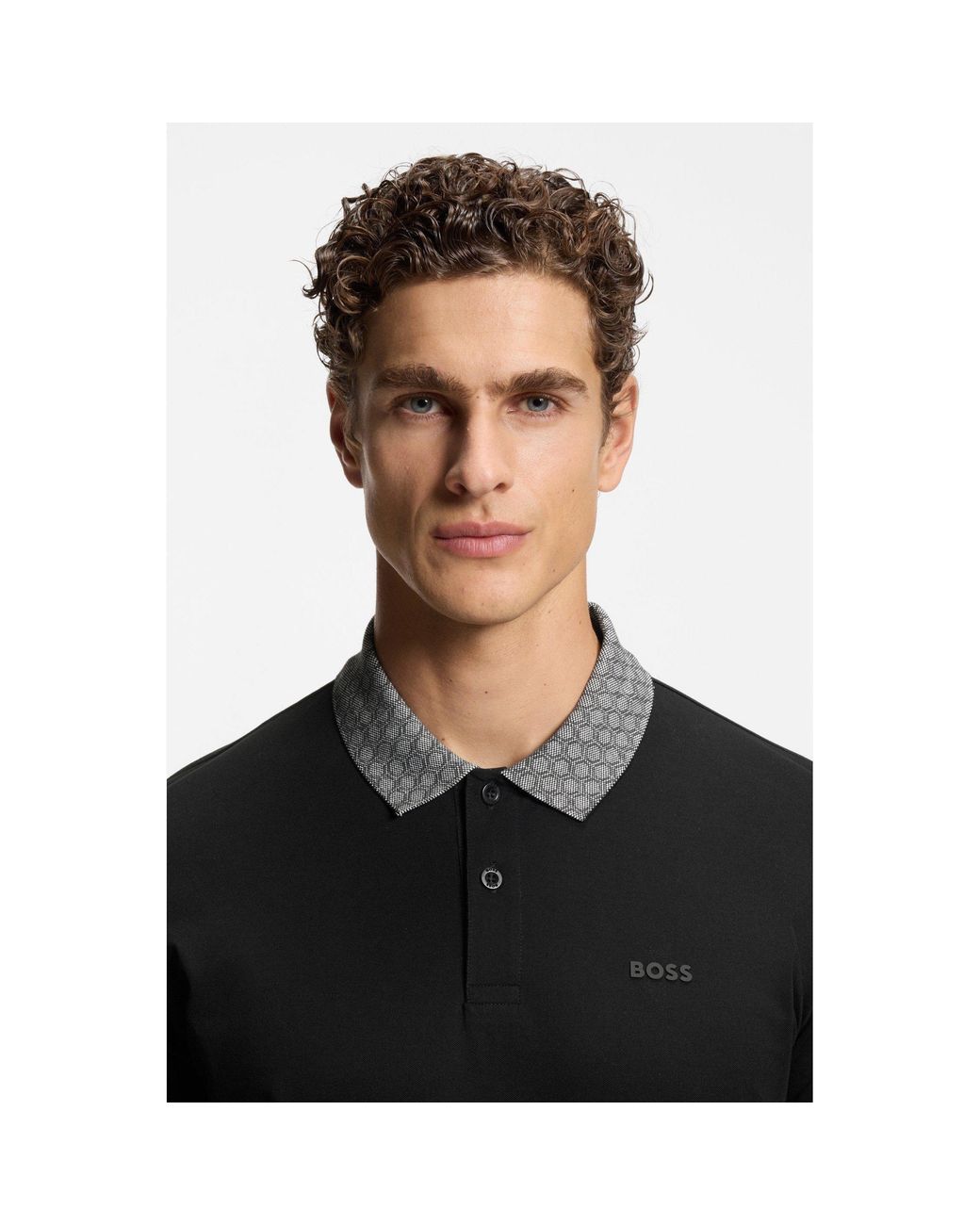 Boss Black Chip Paddy Cotton Short-Sleeve Polo Shirt for men