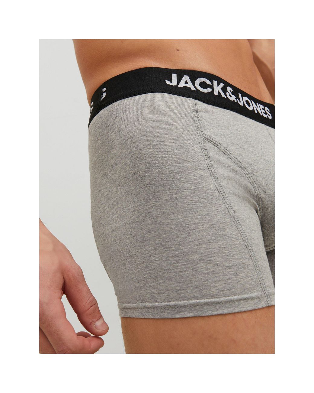 Jack & Jones Gray Anthony 3-pack Boxer Trunk for men