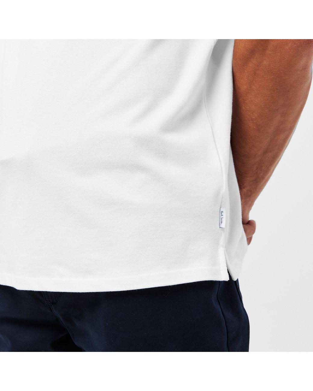 Paul Smith White Zipped Short-Sleeve Polo Shirt for men