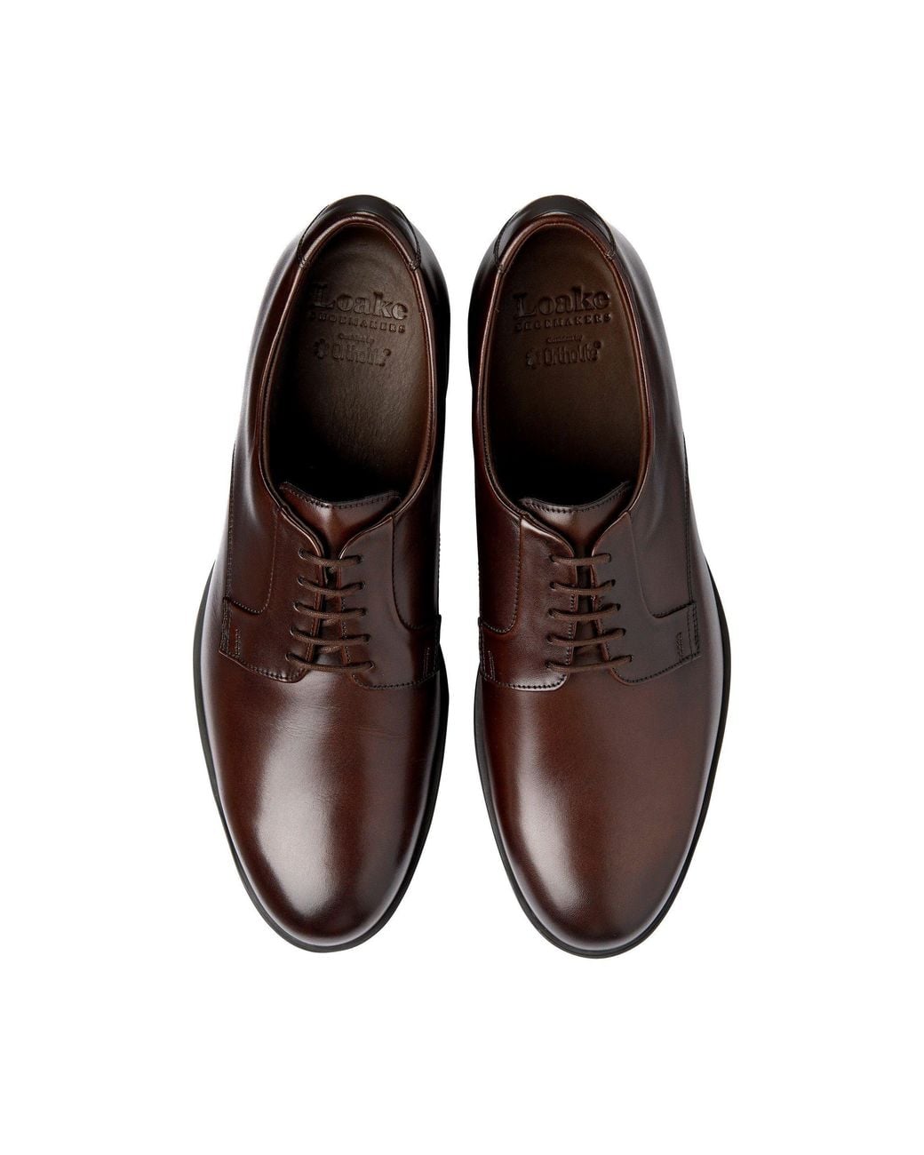 Loake Brown Irwin Derby Shoes for men