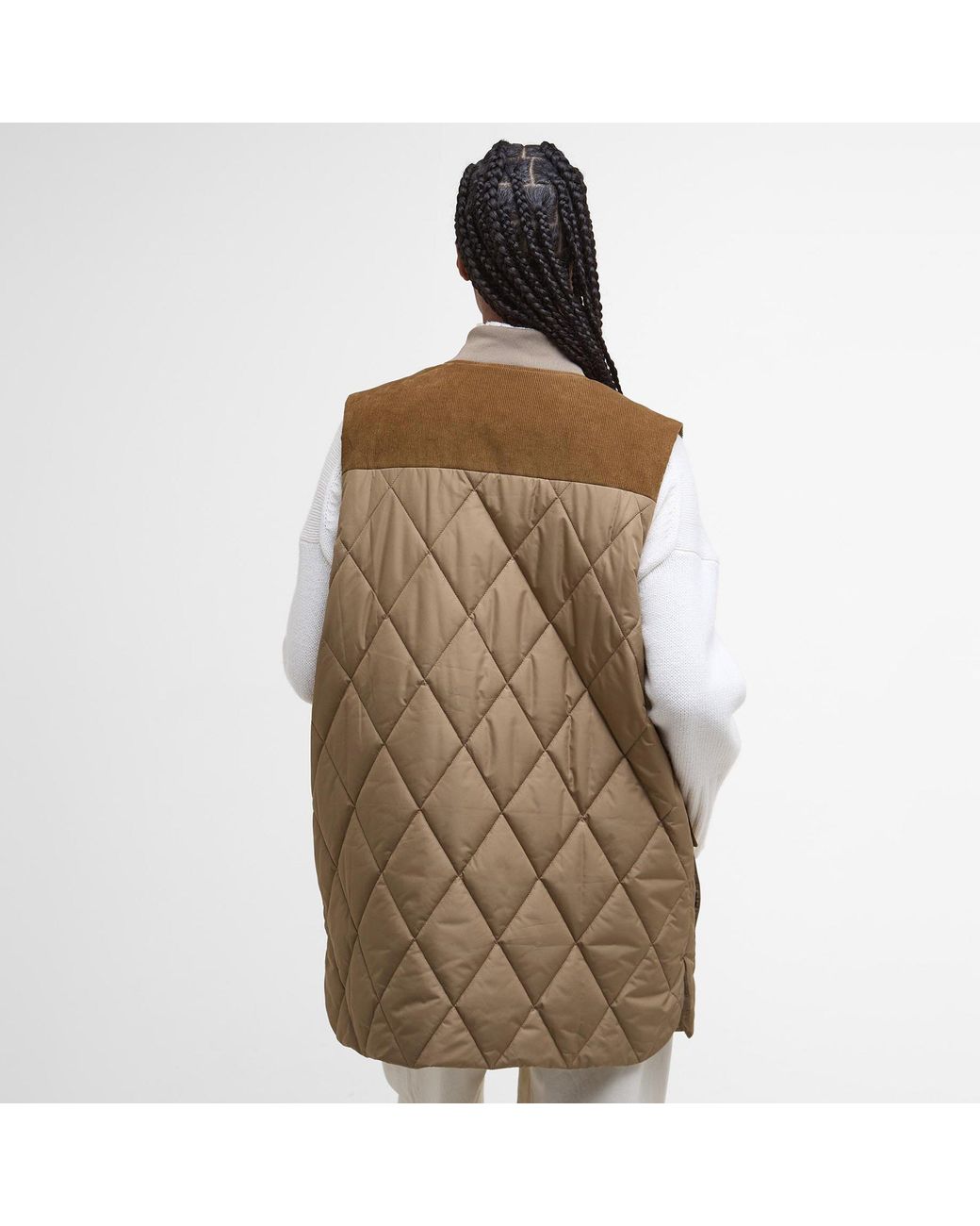 Barbour Natural Lydia Diamond Quilted Sleeveless Gilet