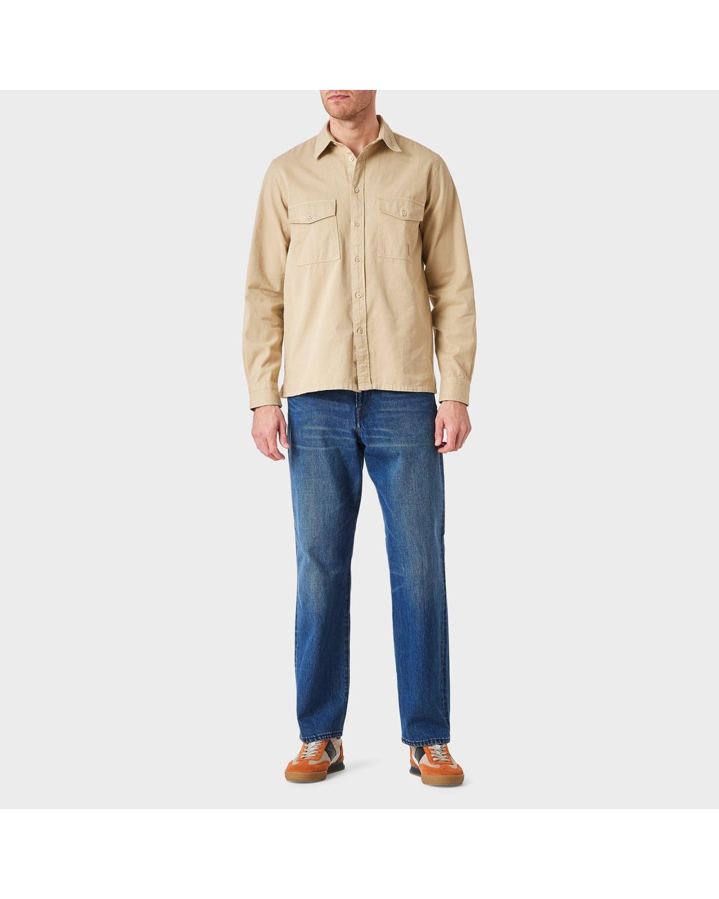 Paul Smith Natural Zebra Long Sleeve Overshirt for men