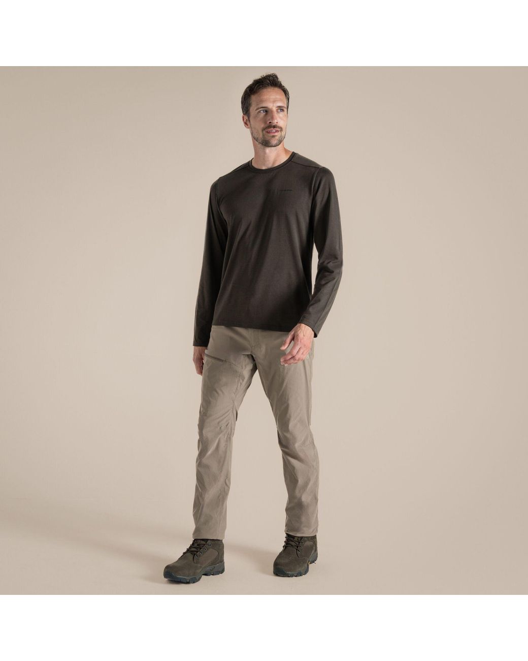 Craghoppers Black Nosi Life Abel Long Sleeve Tshirt for men