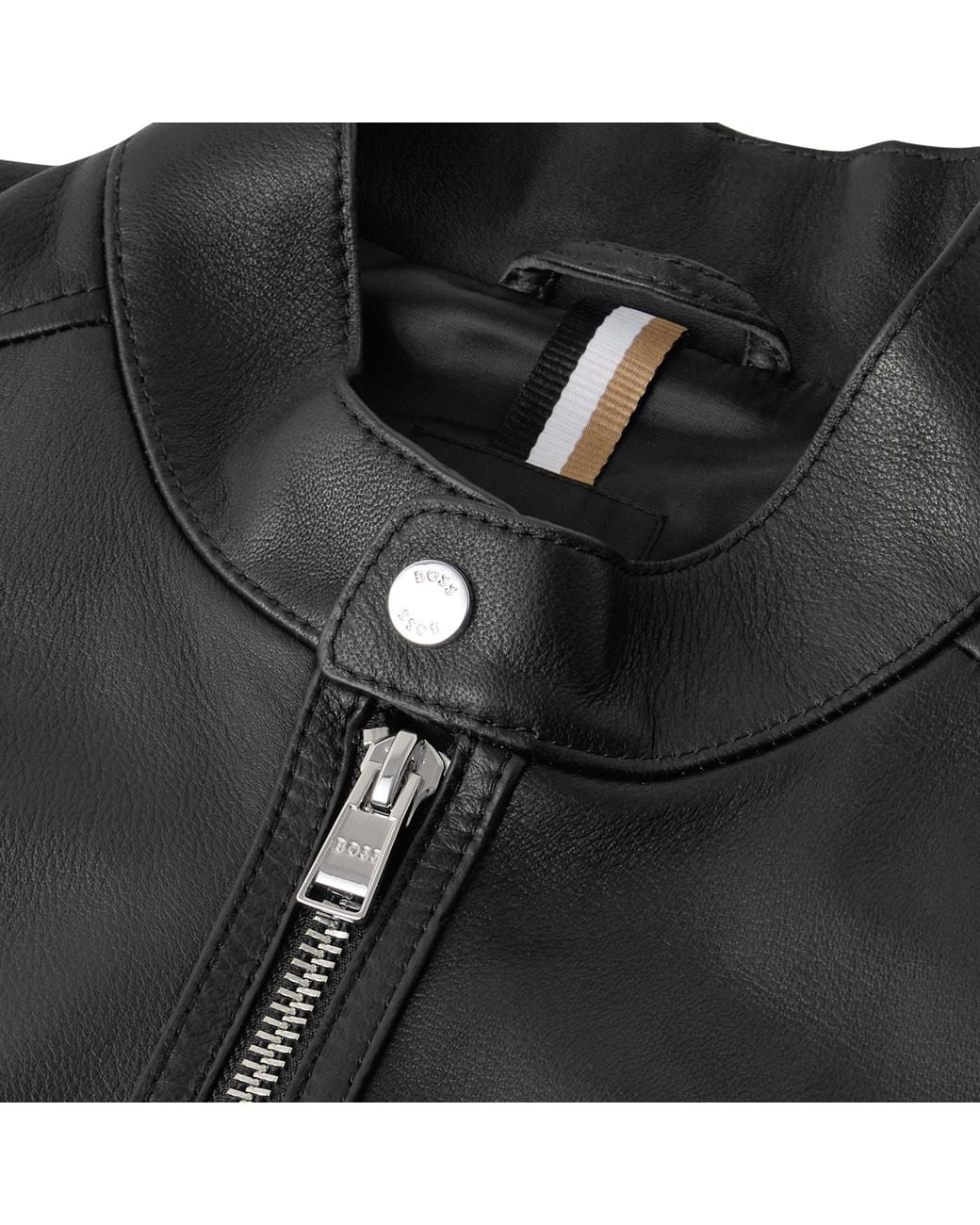 Boss Black Mansell Leather Jacket for men