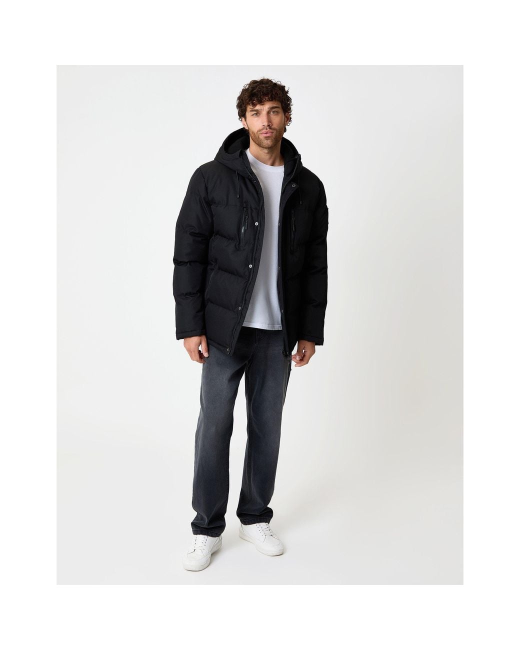 Threadbare Black Tb Matthew Parka for men