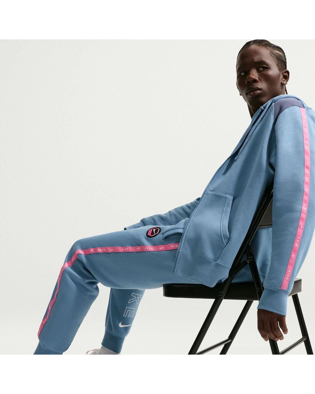 Nike Blue Closed Hem Fleece Joggers for men