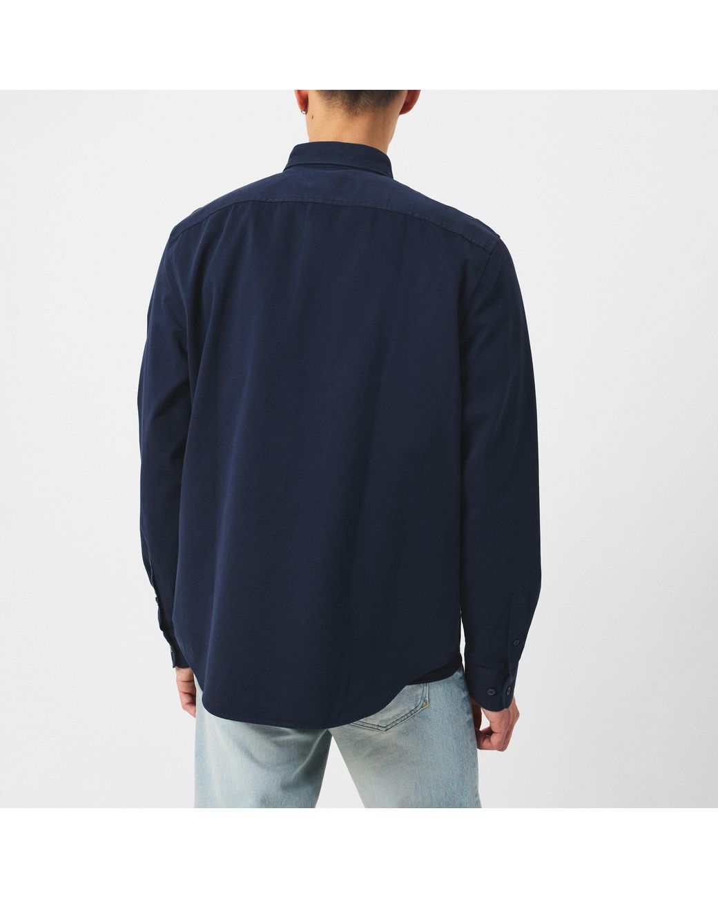 Original Penguin Blue Long Sleeve Twill Overshirt for men