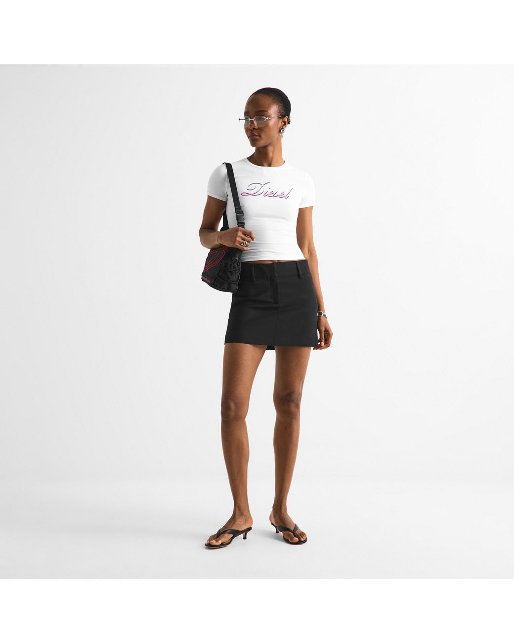 DIESEL White Versatile Cropped T-Shirt