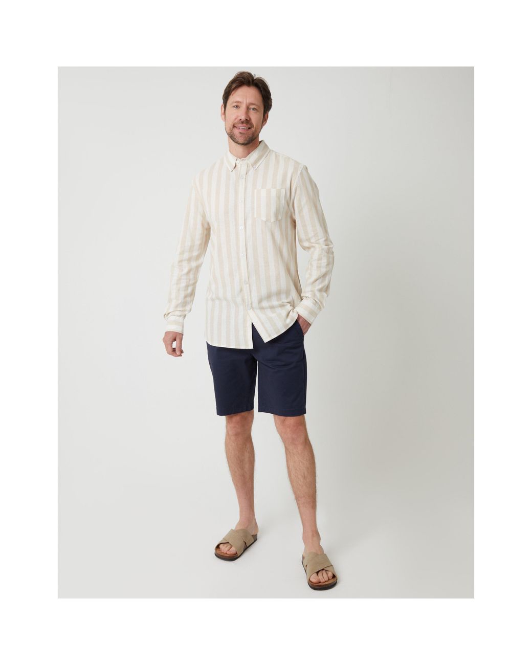 Saltwell Blue Long-Sleeve Oxford Shirt for men