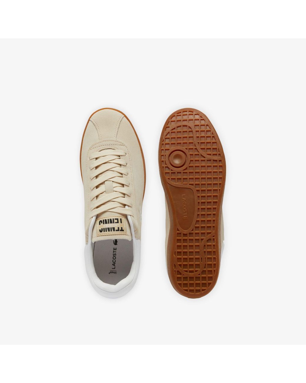 Lacoste White Baseshot Suede Trainers Size 7.5 for men