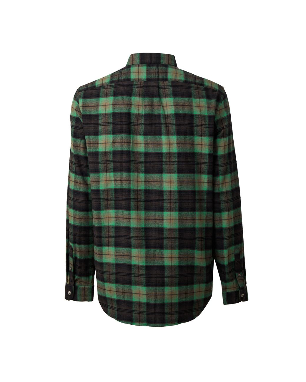 Paul Smith Green Cotton Linen Check Long-Sleeve Shirt for men