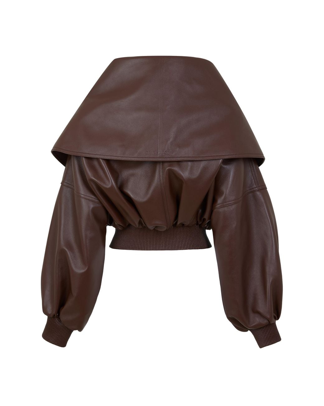 Balenciaga Brown Bal Collared Leather Ld64