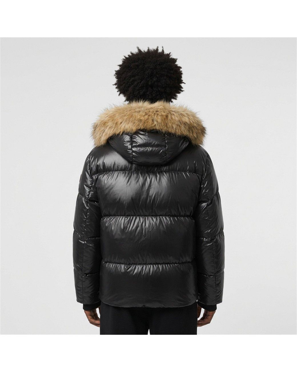 ARCTIC ARMY Black Puffer Og Hooded Long Sleeve Short Puffer Jacket for men