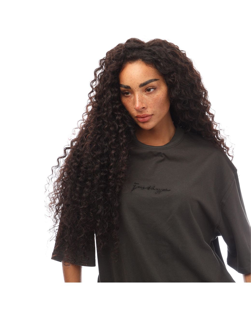 Hype Black Adults Oversized T-Shirt