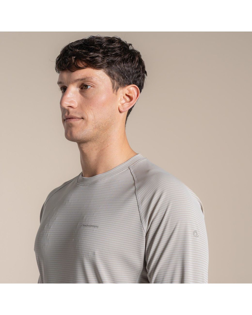 Craghoppers Gray Nosilife Solar Shield+ Long-Sleeved T-Shirt for men