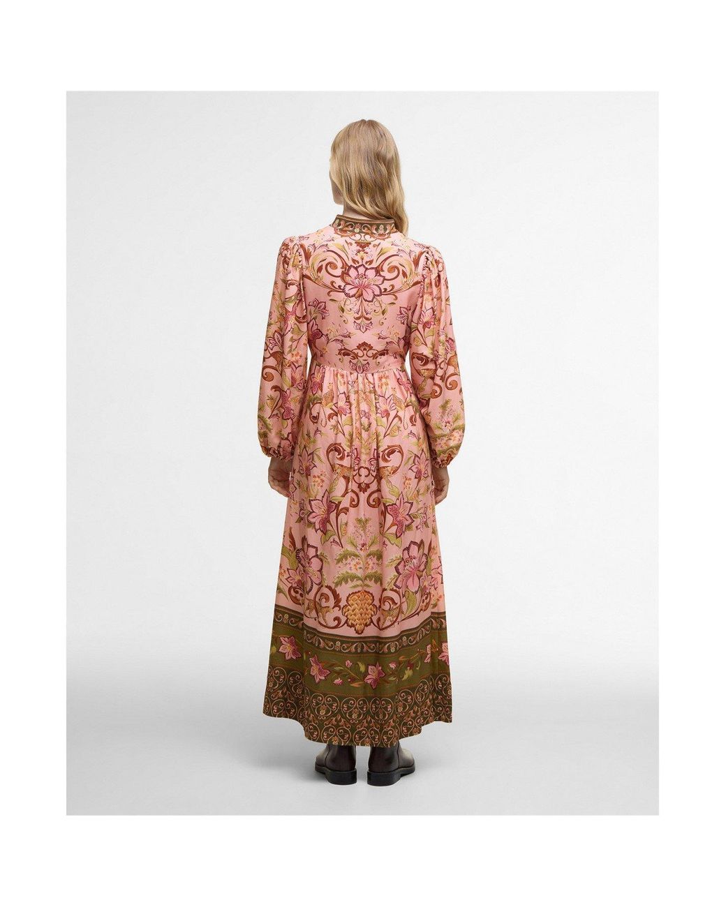 BARBOUR X FARM RIO Brown X Farm Rio Alice Long Sleeve Maxi Dress
