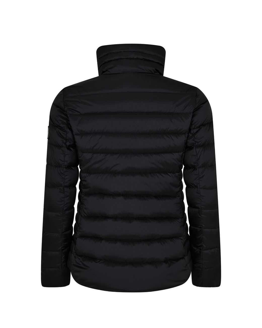 Belstaff Black Lift Water And Wind Resistant Long Sleeve Funnel Neck Short Puffer Jacket