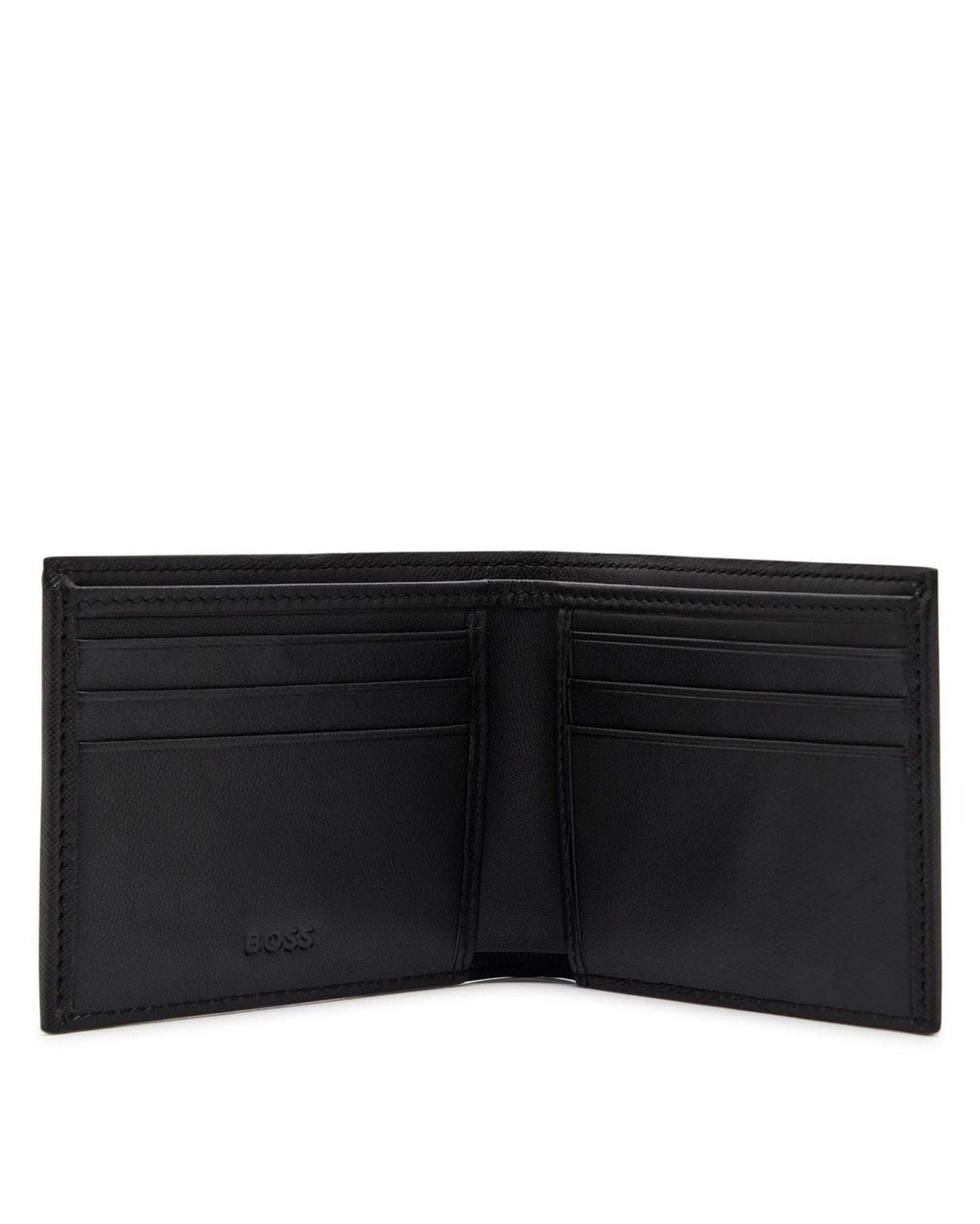 HUGO Black Northon Leather Billfold Wallet for men