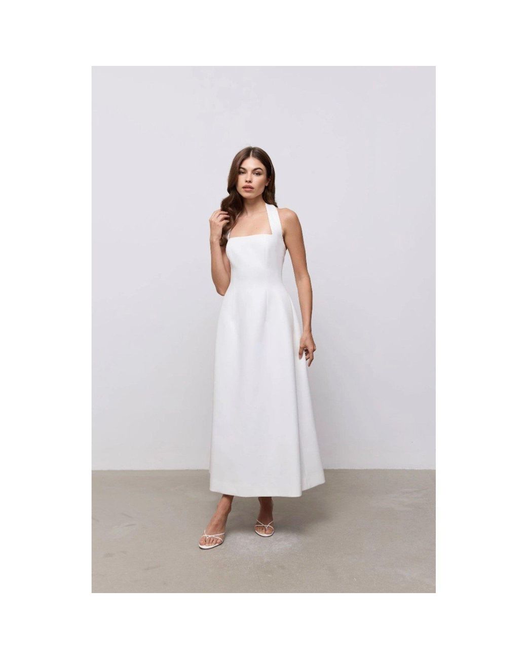 Odd Muse White Halter Midi Maxi Dress