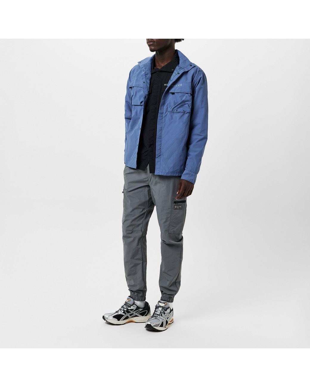 Nicce London Blue Statlo Lightweight Overshirt for men