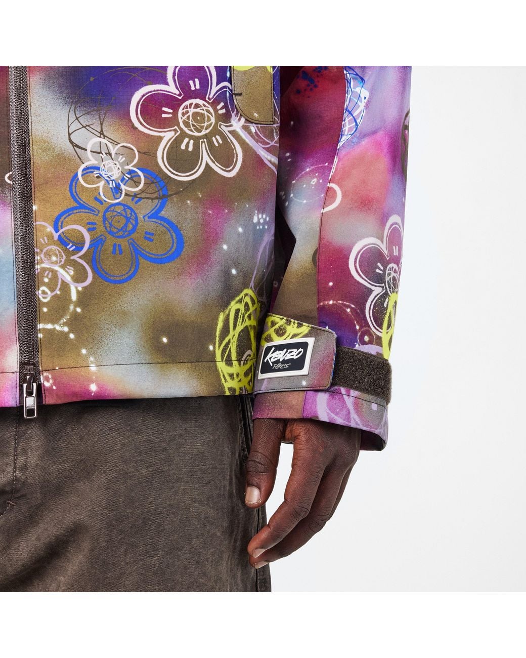KENZO Purple X Futura 2000 Water-Repellent Hooded Long Sleeve Windbreaker for men