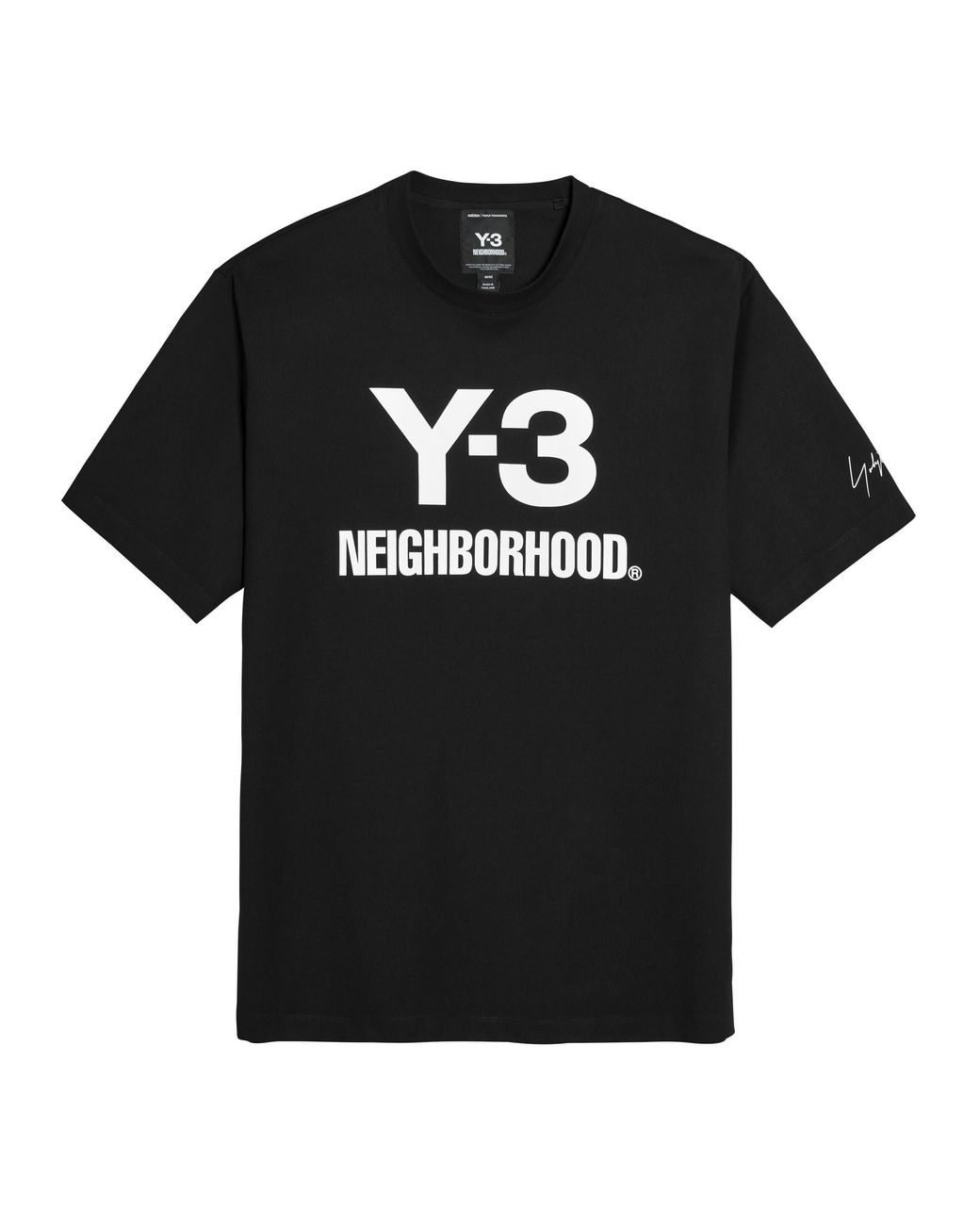 Y-3 Black X Neighborhood Logo T-Shirt for men