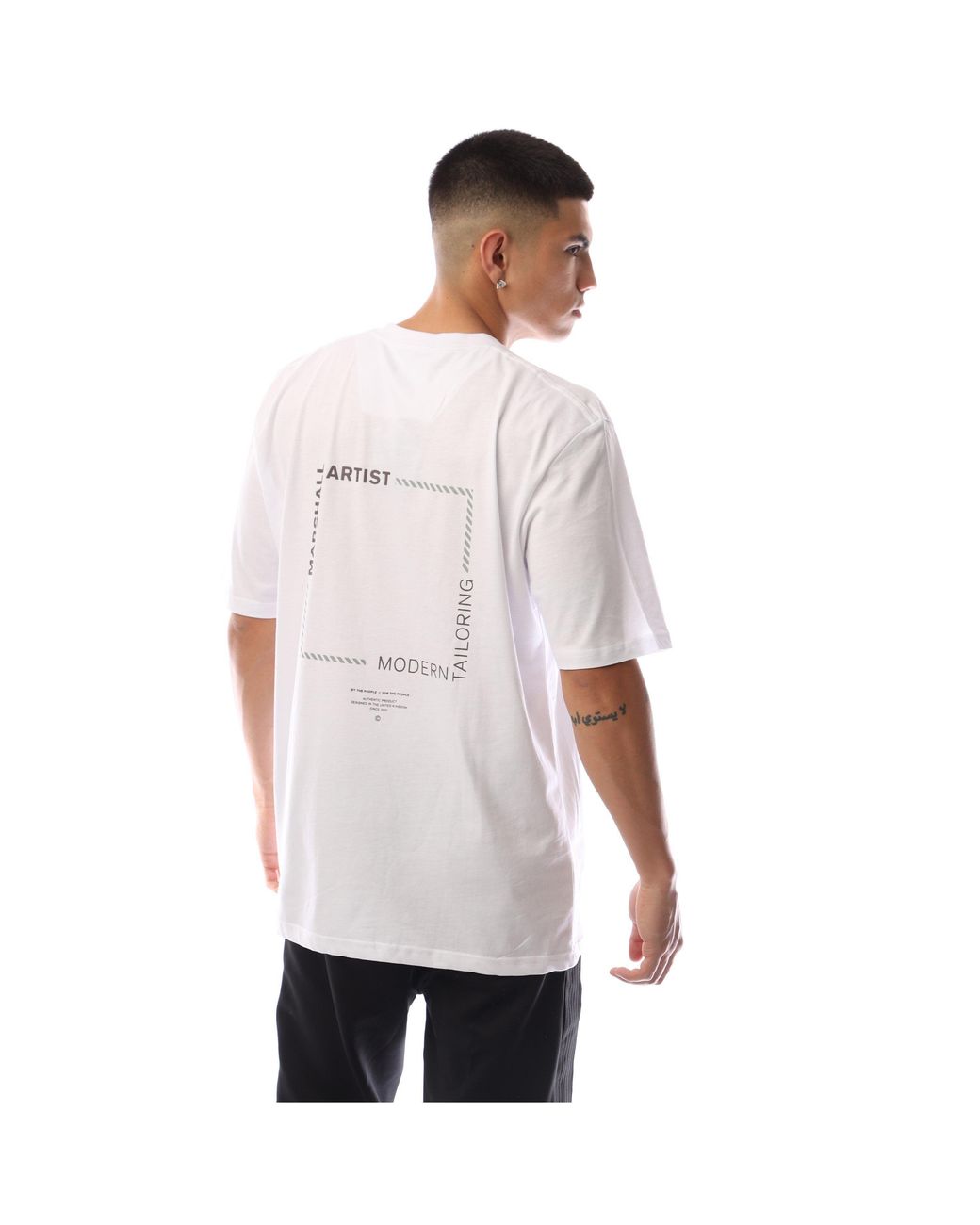 Marshall Artist White Chvrn Box Regular Fit T-Shirt for men