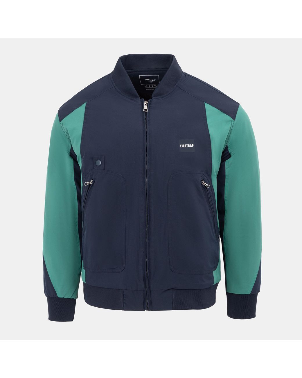 Firetrap Blue Pad Stand Collar Full Zip Long Sleeve Softshell Jacket for men