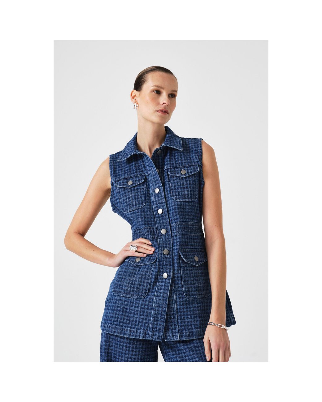 seventy + mochi Blue Ani Peplum Top