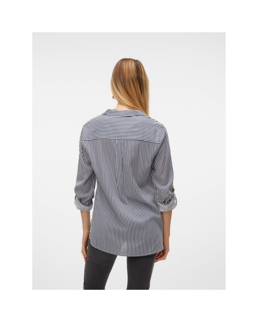 Vero Moda Gray Long-Sleeve Plain Shirt