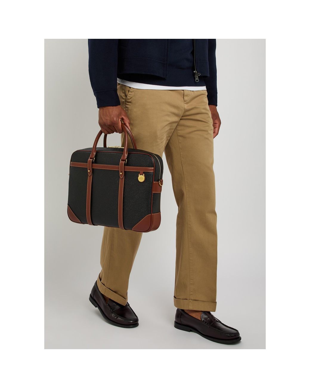 Mulberry Black Heritage Briefcase for men