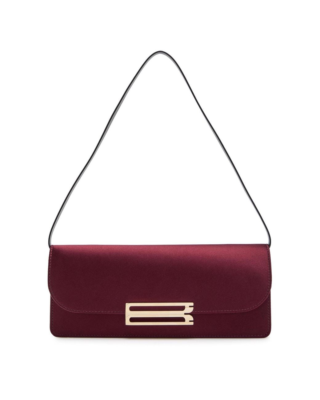 Victoria Beckham Purple Dorian East-West Clutch Satin