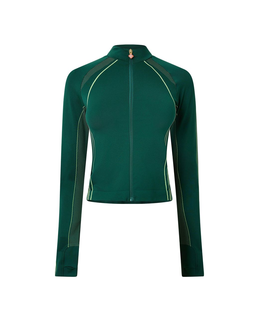 Casablanca Green Seamless Cropped Full-Zip Slim-Fit Jacket