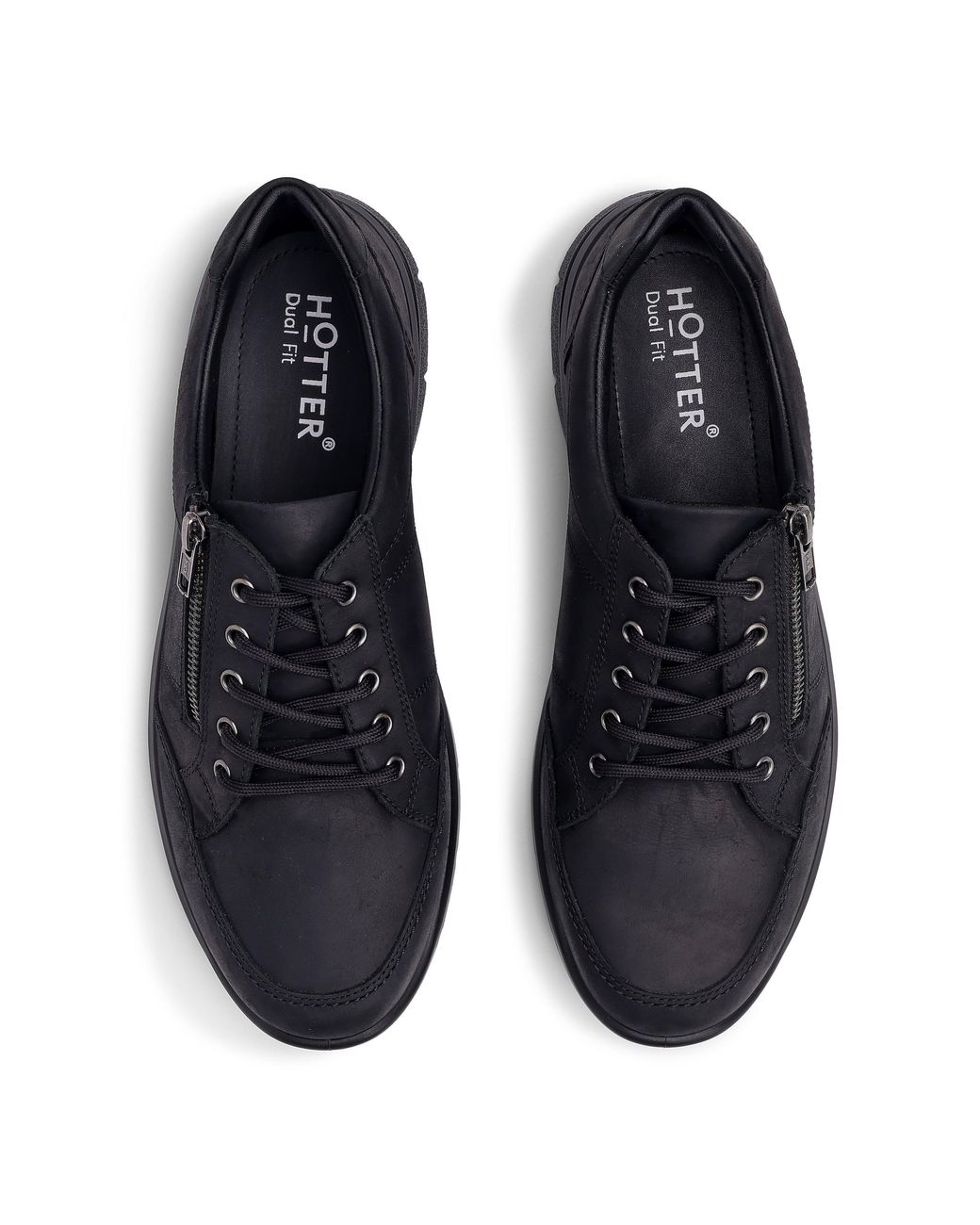 Hotter Blue Finn Leather Wide-Fit Low-Top Trainers for men