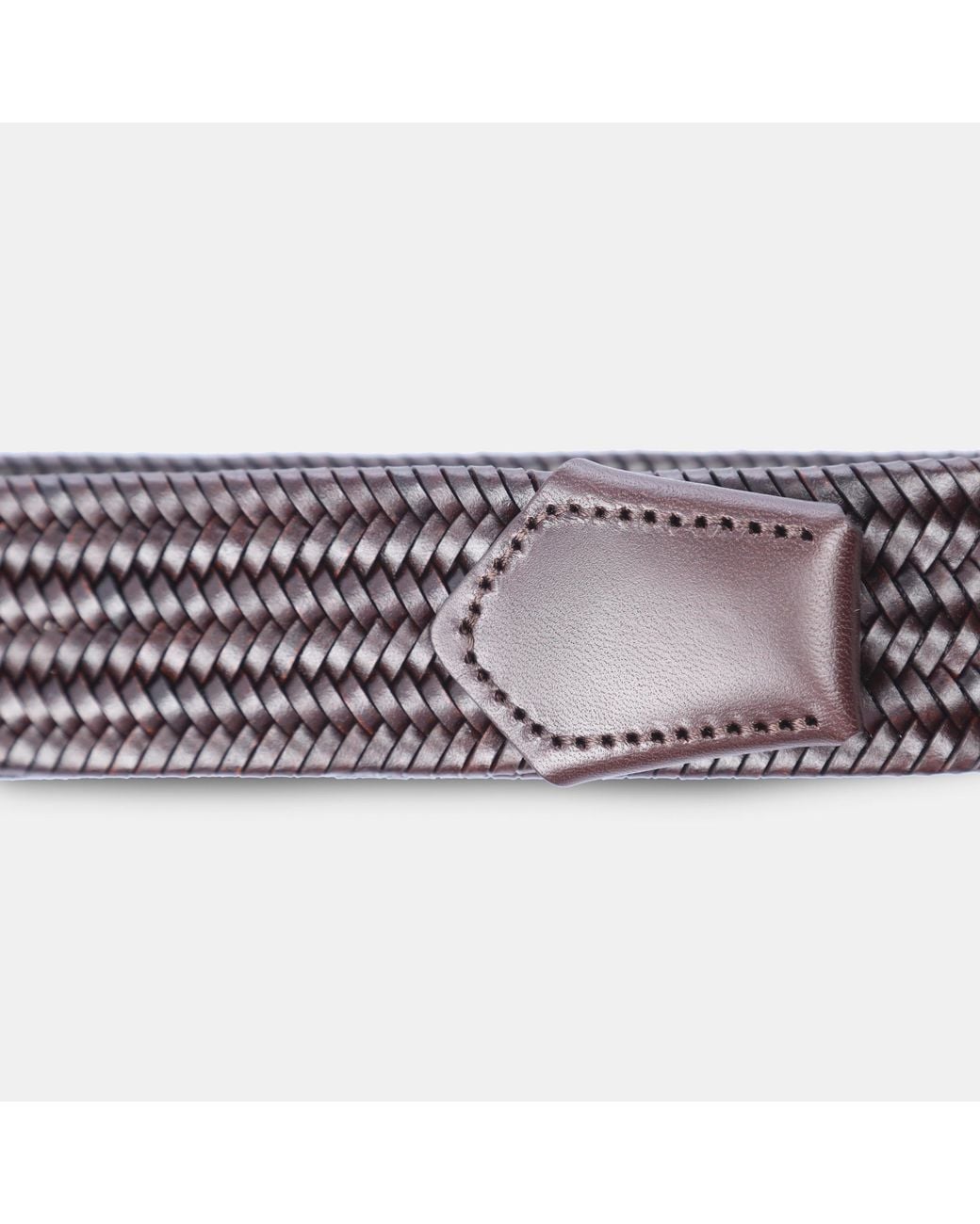 Boss Brown Semyo Woven Leather Belt for men