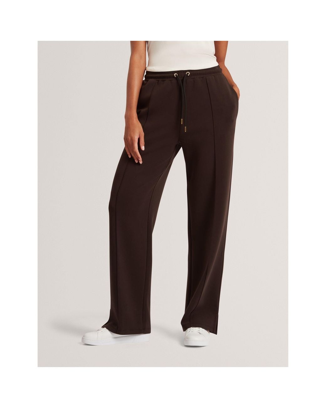Ted Baker Brown Split Open Hem Jersey Joggers