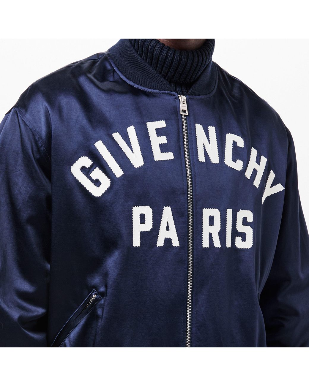 Givenchy Blue Structured Fit Bomber Jacket for men