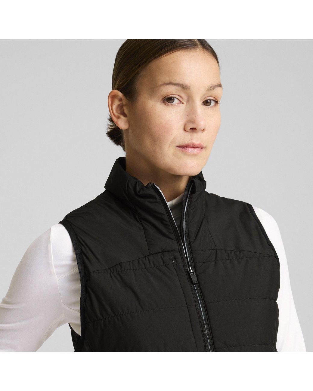PUMA Black Kyley Quilted Long Sleeve Performance Polo Shirt