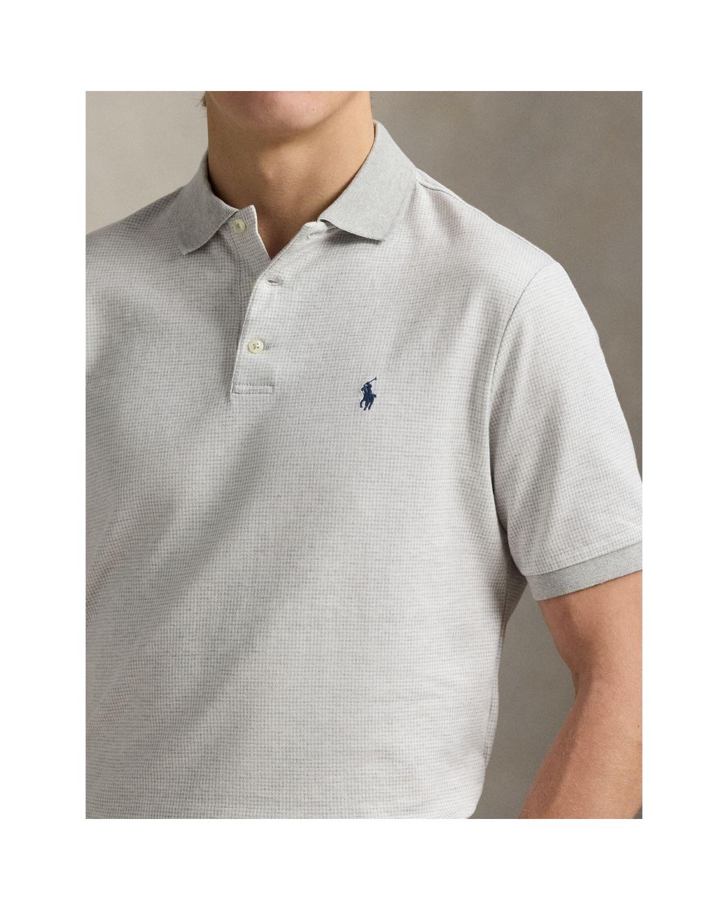 Polo Ralph Lauren White Ribbed Collar Short Sleeve Shirt for men