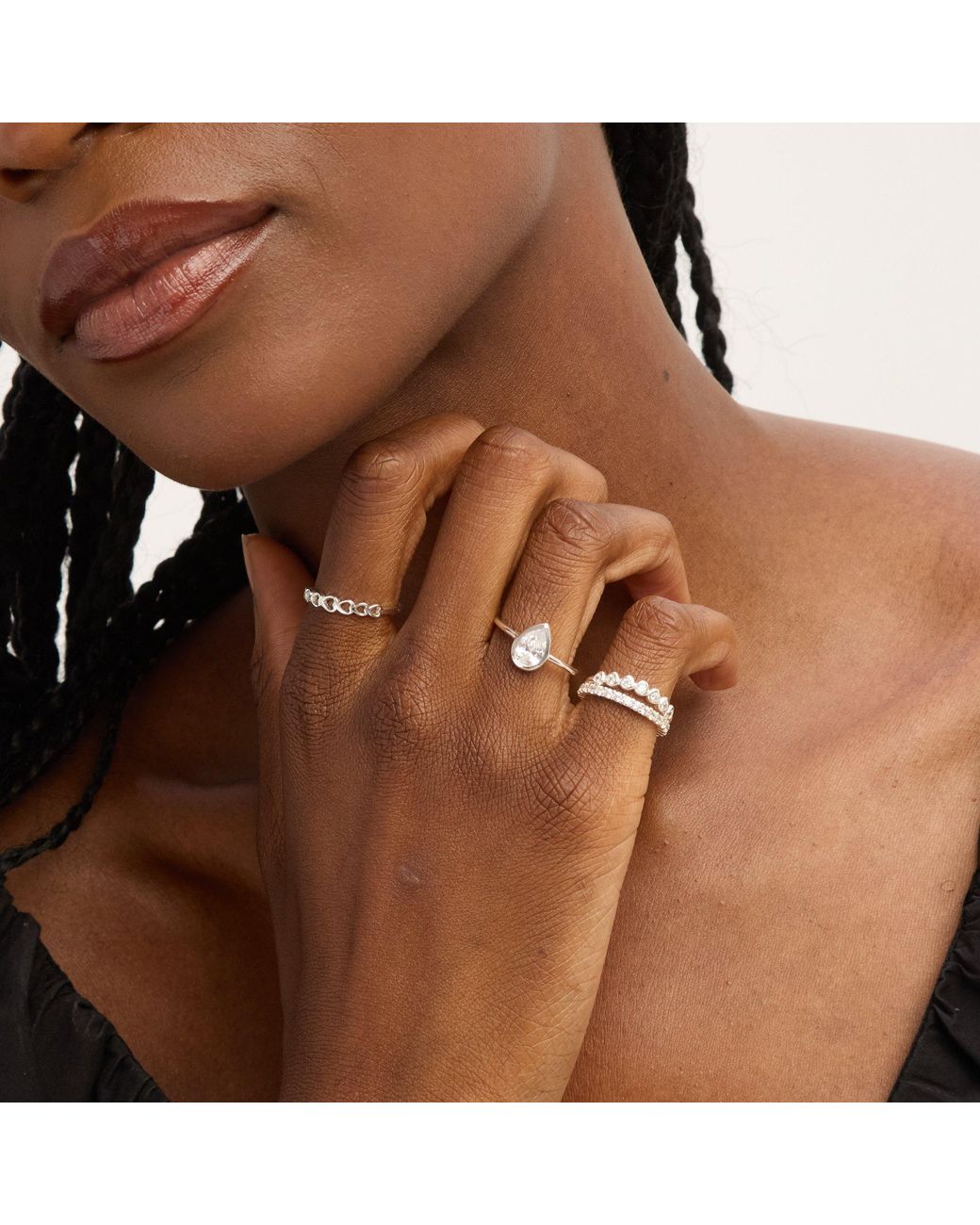 Simply Silver White Sterling 925 Cubic Zirconia Bezel Ring