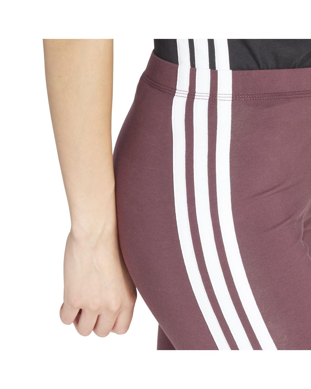 Adidas Purple Essentials 3 Stripe Leggings