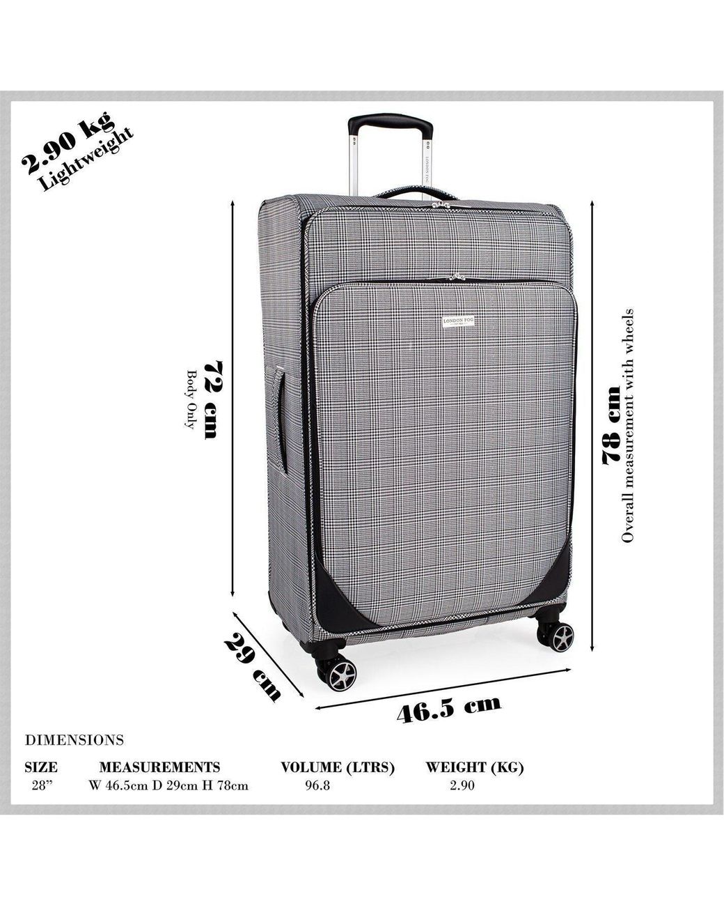 London Fog White The Newbury Soft Shell Hold Luggage And Cabin Case