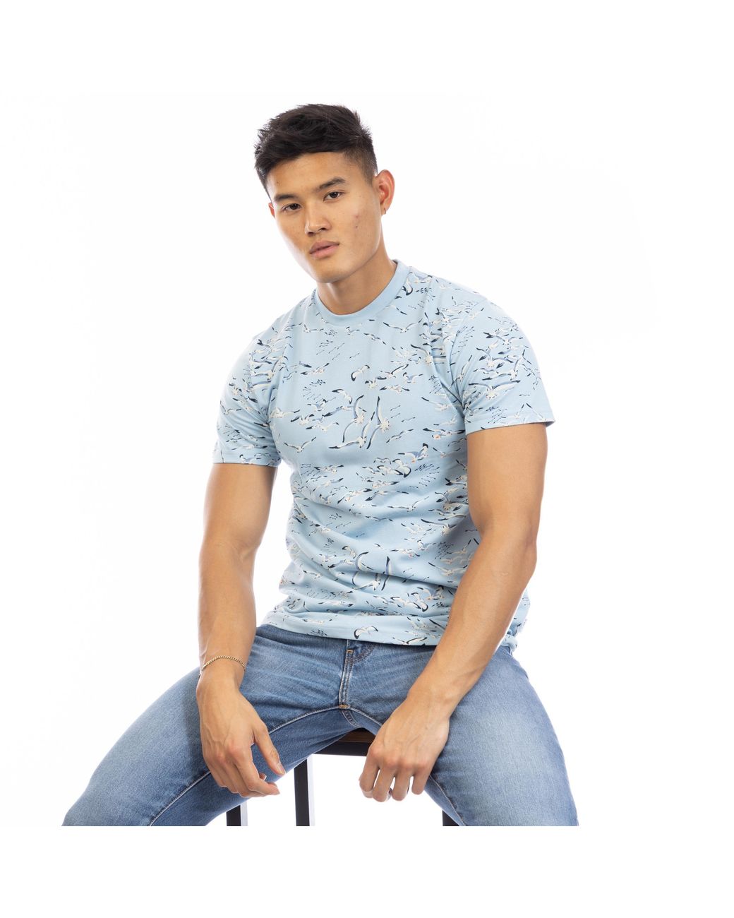 Peter Werth Blue Feather T-Shirt for men