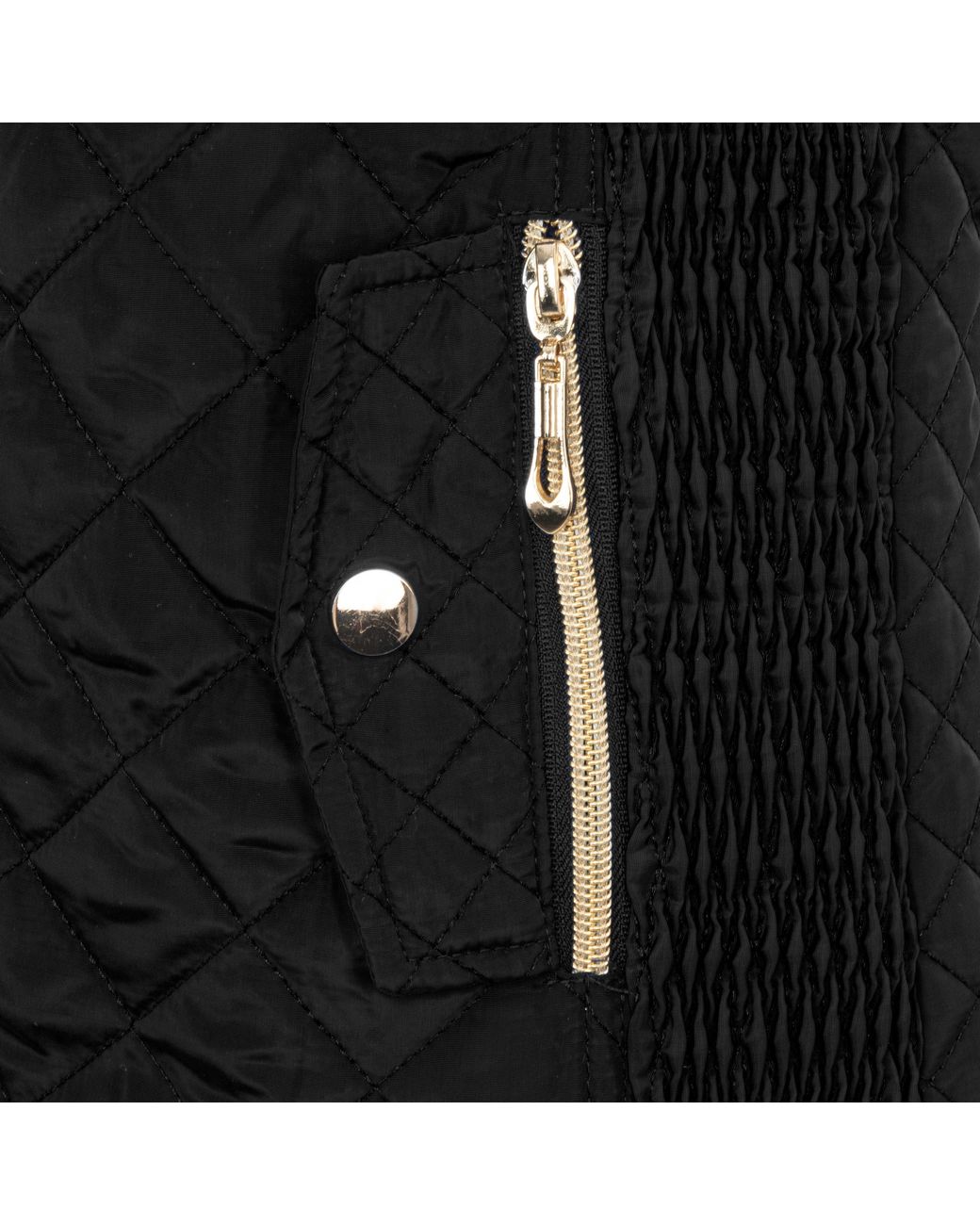 Miso Black Stand Collar Full Zip Hip Length Gilet