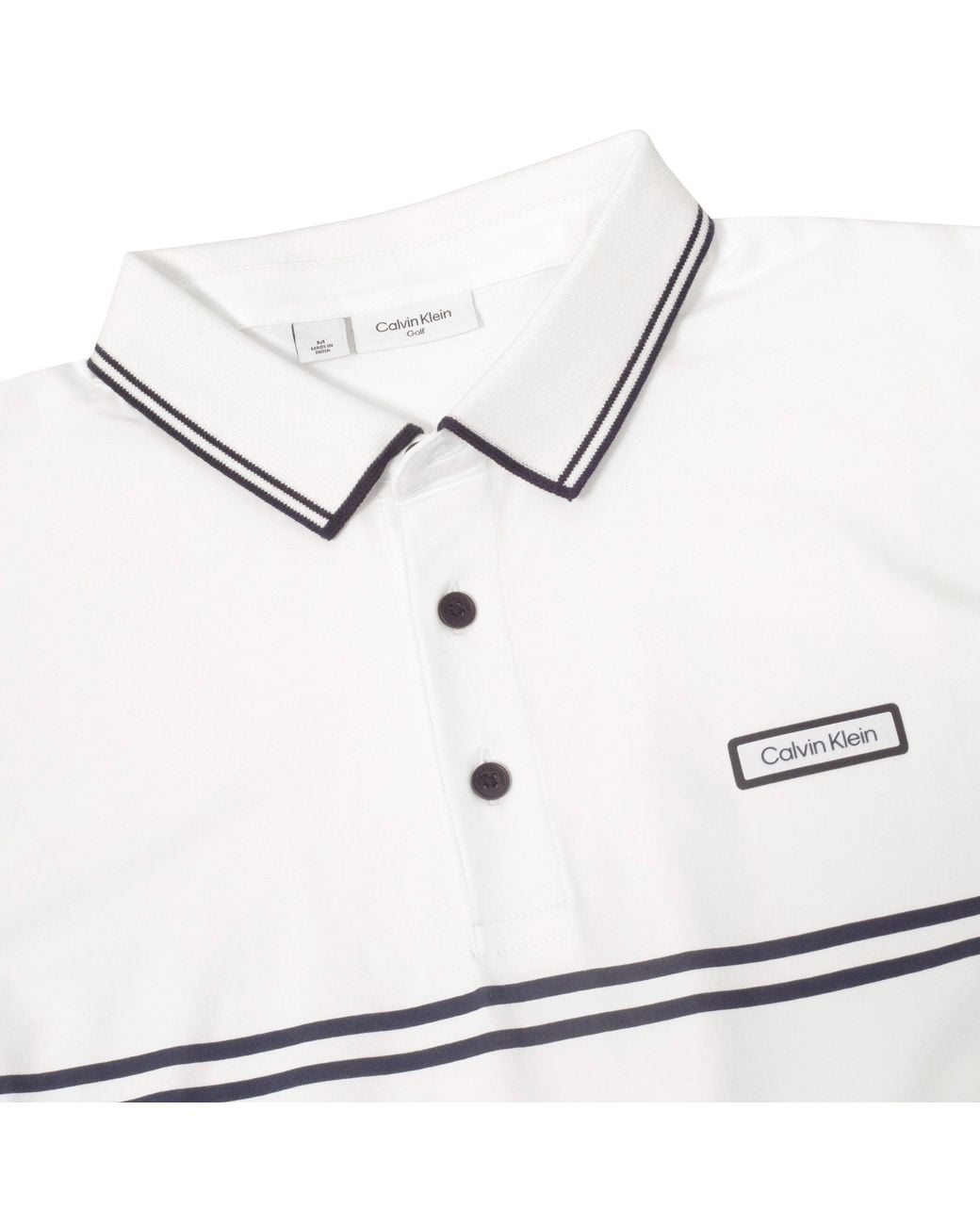 Calvin Klein White Short Sleeve Performance Polo Shirt for men