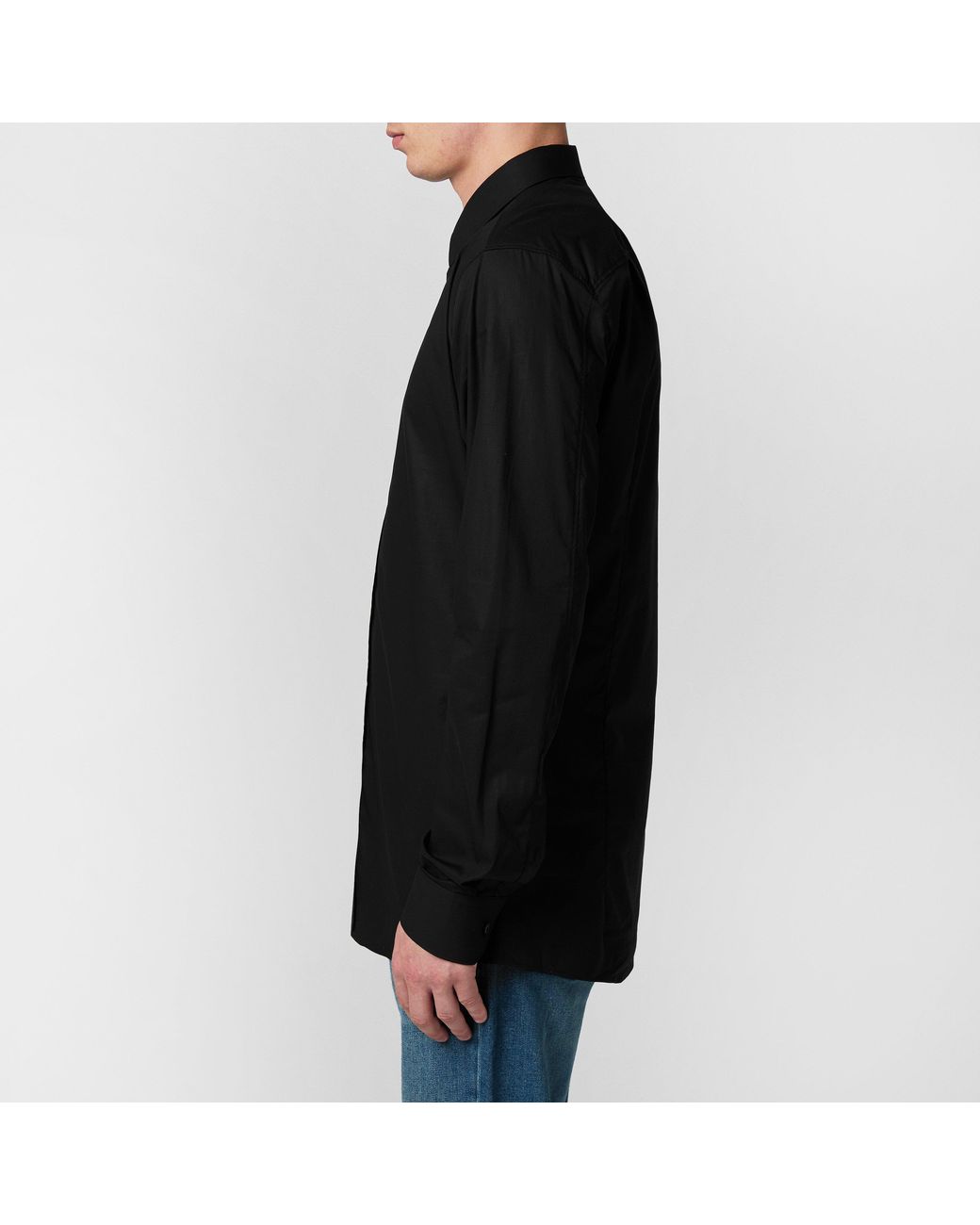 HUGO Black Elisha Long Sleeve Plain Shirt for men