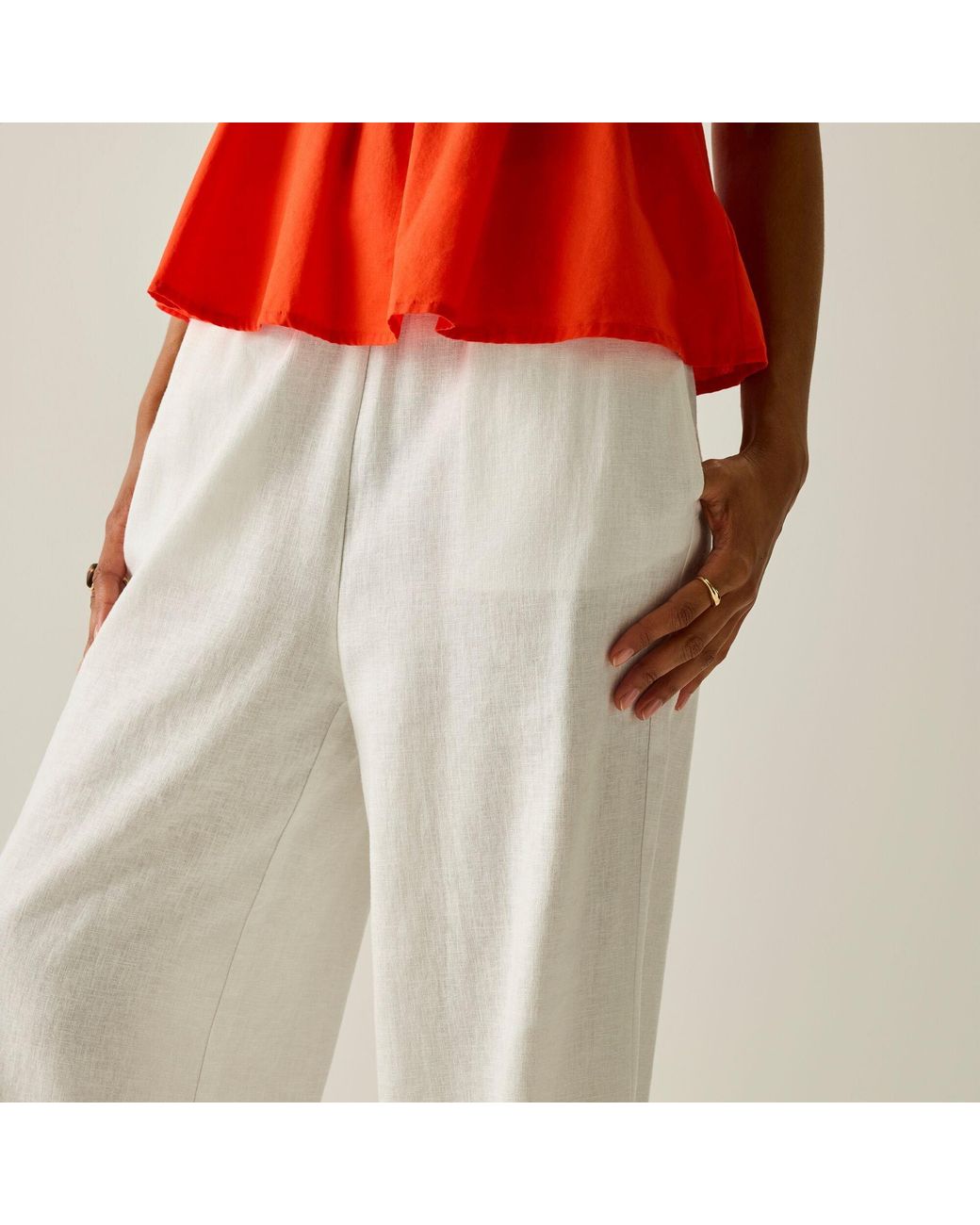 Regatta Natural Talamanca Linen Relaxed-Fit Trousers