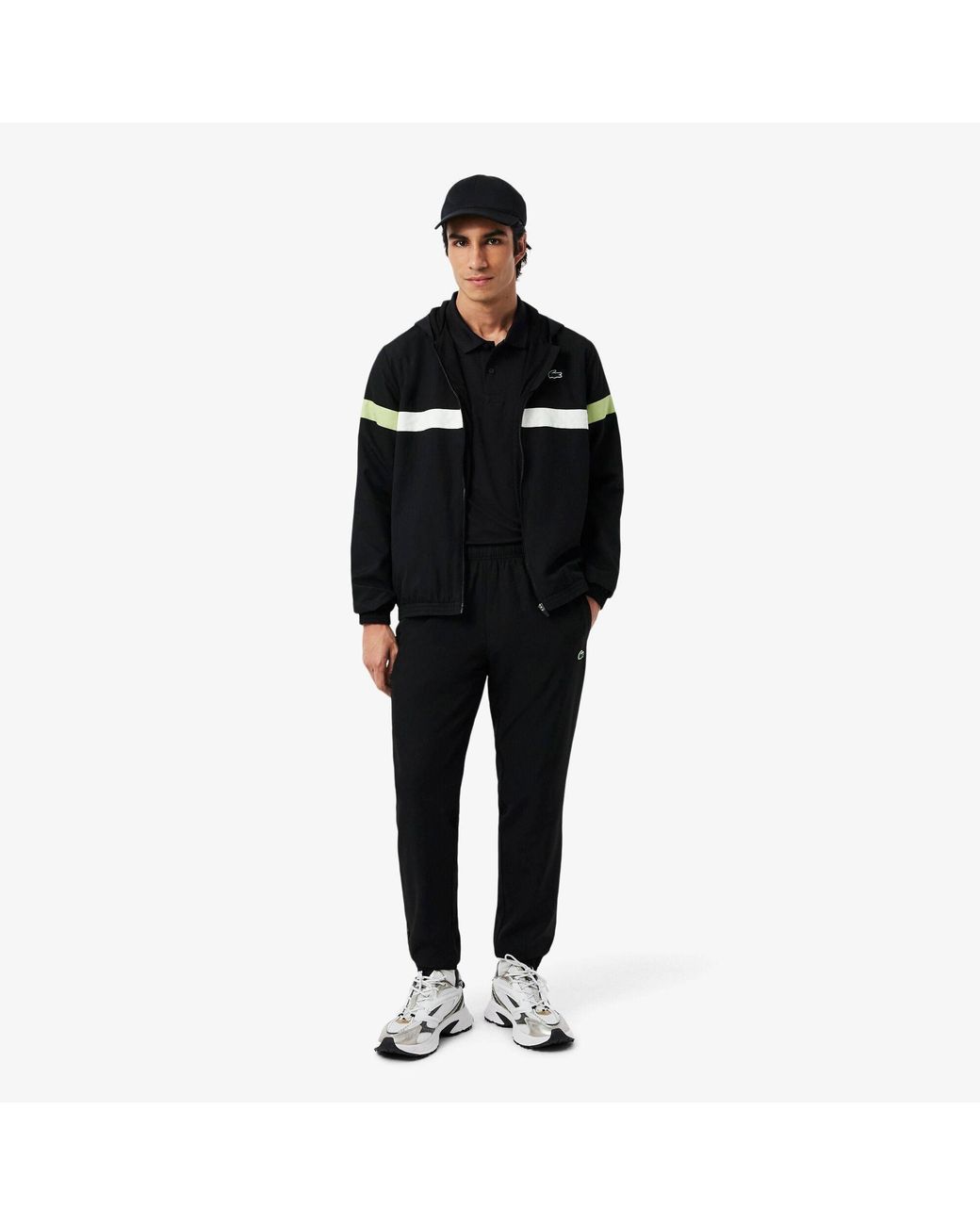 Lacoste Black Short Sleeve Performance Polo Shirt for men
